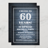 ブルーウッドサプライズ60thバースデーパーティー 招待状 (正面/裏面)