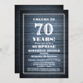 ブルーウッドサプライズ70th誕生日ディナーパーティー 招待状 (正面/裏面)