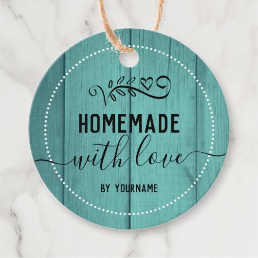 ブルーウッドスクリプファンシート自家製ラブビジネス フェイバータグ (正面)