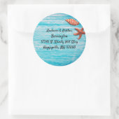 ブルーウッドスターフィッシュシーシェル差出人住所 ラウンドシール (バッグ)