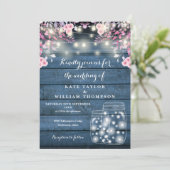 ブルーウッドストリングライツメイソンジャース結婚フローラ 招待状 (スタンド正面)