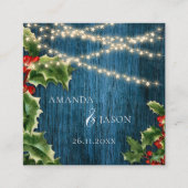ブルーウッドストリングライトクリスマス結婚の詳細 エンクロージャーカード (正面)