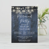 ブルーウッドストリングライトリタイアメントパーティー写真 招待状 (スタンド正面)