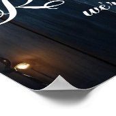 ブルーウッドストリングライトリハーサルディナーウェルカム ポスター (角)