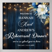 ブルーウッドストリングライトリハーサルディナーウェルカム ポスター (正面)