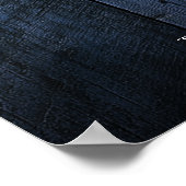 ブルーウッドストリングライト結婚のウェルカムサイン ポスター (角)