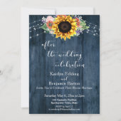 ブルーウッドヒマワリ結婚ーのお祝い 招待状 (正面)