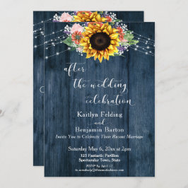 ブルーウッドヒマワリ結婚ーのお祝い 招待状