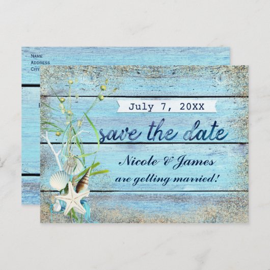 ブルーウッドビーチトロピカルデイトカードを保存 案内ポストカード (正面/裏面)