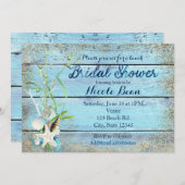ブルーウッドビーチトロピカルブライダルシャワー招待 招待状 (正面/裏面)