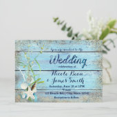 ブルーウッドビーチトロピカル結婚式招待状 招待状 (スタンド正面)