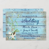 ブルーウッドビーチトロピカル結婚式招待状 招待状 (正面/裏面)