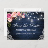 ブルーウッドピンクのフローラジャーJARライト日付の保存 案内ポストカード (正面/裏面)