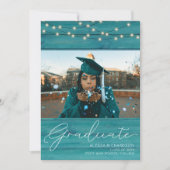 ブルーウッドフォトタイポグラフィ卒業アナウンサー 招待状 (正面)