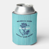 ブルーウッドプランクスダークブルー航海のボートいかり 缶クーラー (缶正面)