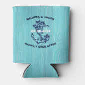 ブルーウッドプランクスダークブルー航海のボートいかり 缶クーラー (正面)