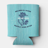 ブルーウッドプランクスダークブルー航海のボートいかり 缶クーラー (裏面)