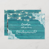 ブルーウッドライトは私の花嫁のメイド?写真と 招待状 (正面/裏面)