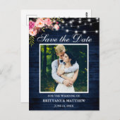 ブルーウッドライトピンクのフローラ写真を保存 ポストカード (正面/裏面)