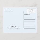 ブルーウッドランドの森、素朴結婚式の日付を保存 案内ポストカード (裏面)