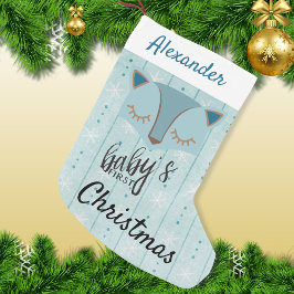 ブルーウッドランドキツネ初めてのクリスマスストッキング スモールクリスマスストッキング