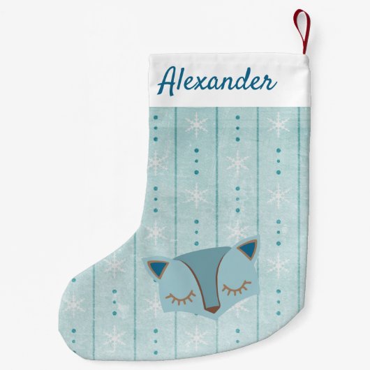 ブルーウッドランドキツネ初めてのクリスマスストッキング スモールクリスマスストッキング (裏面)