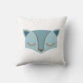 ブルーウッドランドキツネ顔子供部屋装飾用クッション クッション (裏面)