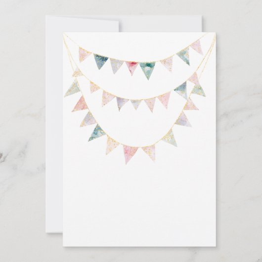 ブルーウッドランドパーティー動物誕生日招待状 招待状 (裏面)