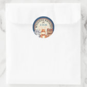 ブルーウッドランドランバージャック誕生日ベストスティッカー ラウンドシール (バッグ)