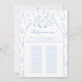ブルーウッドランド男の赤ちゃんシャワーネームレースゲームカード 招待状 (正面)