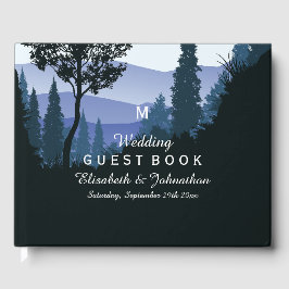 ブルーウッドランド素朴の結婚森 ゲストブック