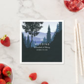 ブルーウッドランド素朴の結婚森 スタンダードカクテルナプキン (インサイチュ)