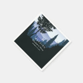 ブルーウッドランド素朴の結婚森 スタンダードカクテルナプキン (角)