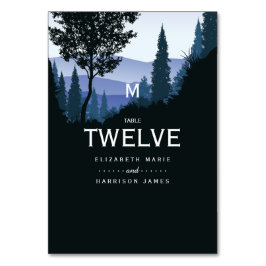 ブルーウッドランド素朴の結婚森 テーブルナンバー