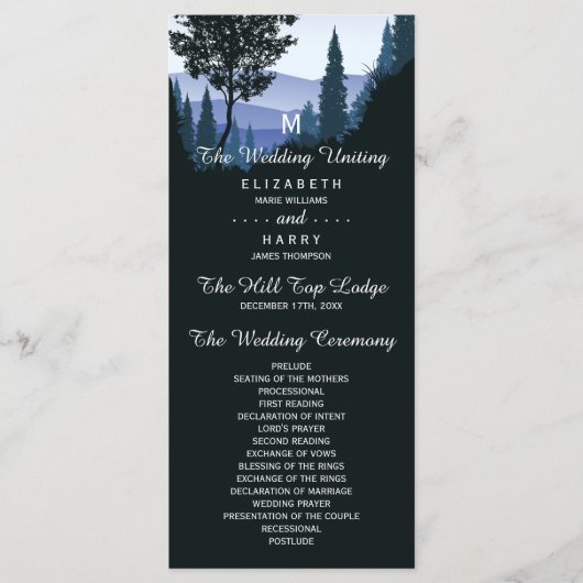 ブルーウッドランド素朴の結婚森 プログラム (正面)