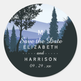 ブルーウッドランド素朴の結婚森 ラウンドシール