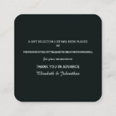 ブルーウッドランド素朴フォレ結婚スのギフト登録 エンクロージャーカード (裏面)