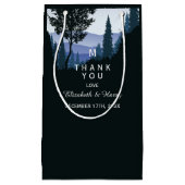 ブルーウッドランド素朴フォレ結婚スト スモールペーパーバッグ (正面)