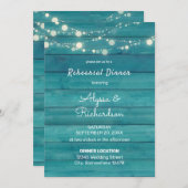 ブルーウッドレース&ストリングライトリハーサルディナー 招待状 (正面/裏面)