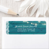 ブルーウッドレース&ストリングライト差出人住所 ラベル (インサイチュ)