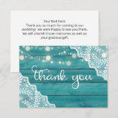 ブルーウッドレース&ストリングライト サンキューカード (正面/裏面)