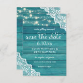 ブルーウッドレース&ストリングライト セーブザデート (正面/裏面)