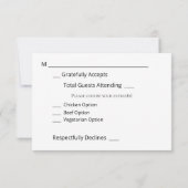 ブルーウッドレース&ストリングラ結婚イト付き食事 出欠カード (裏面)