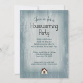 ブルーウッド引っ越し祝いパーティーパーティの招待状シャビー 招待状 (正面)
