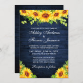 ブルーウッド素朴ひまわりフローラ緑 招待状 (正面/裏面)