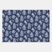 ブルーウッド素朴クリスマスフロスト ラッピングペーパーシート (正面)