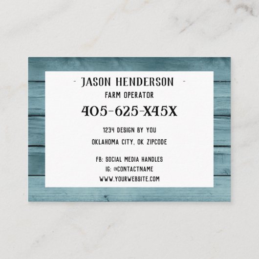 ブルーウッド素朴チキンエッグファーム 名刺 (裏面)