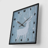 ブルーウッド素朴トナディアカントリークリスマス スクエア壁時計 (傾斜)