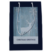 ブルーウッド素朴トナディアカントリークリスマス ミディアムペーパーバッグ (正面)