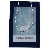 ブルーウッド素朴トナディアカントリークリスマス ミディアムペーパーバッグ (裏面)